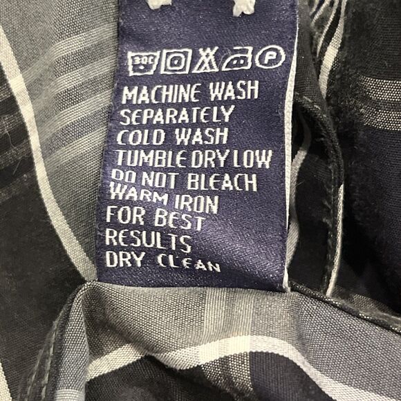 Zagiri Mens L Purple Black Plaid Button Up Flip Cuffs Embroidered Stich Shirt - Picture 11 of 11